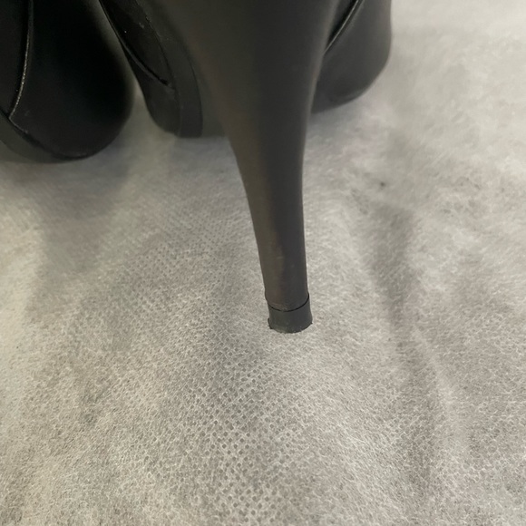 Zara Black Leather Heeled Boots 36 - Picture 5 of 7